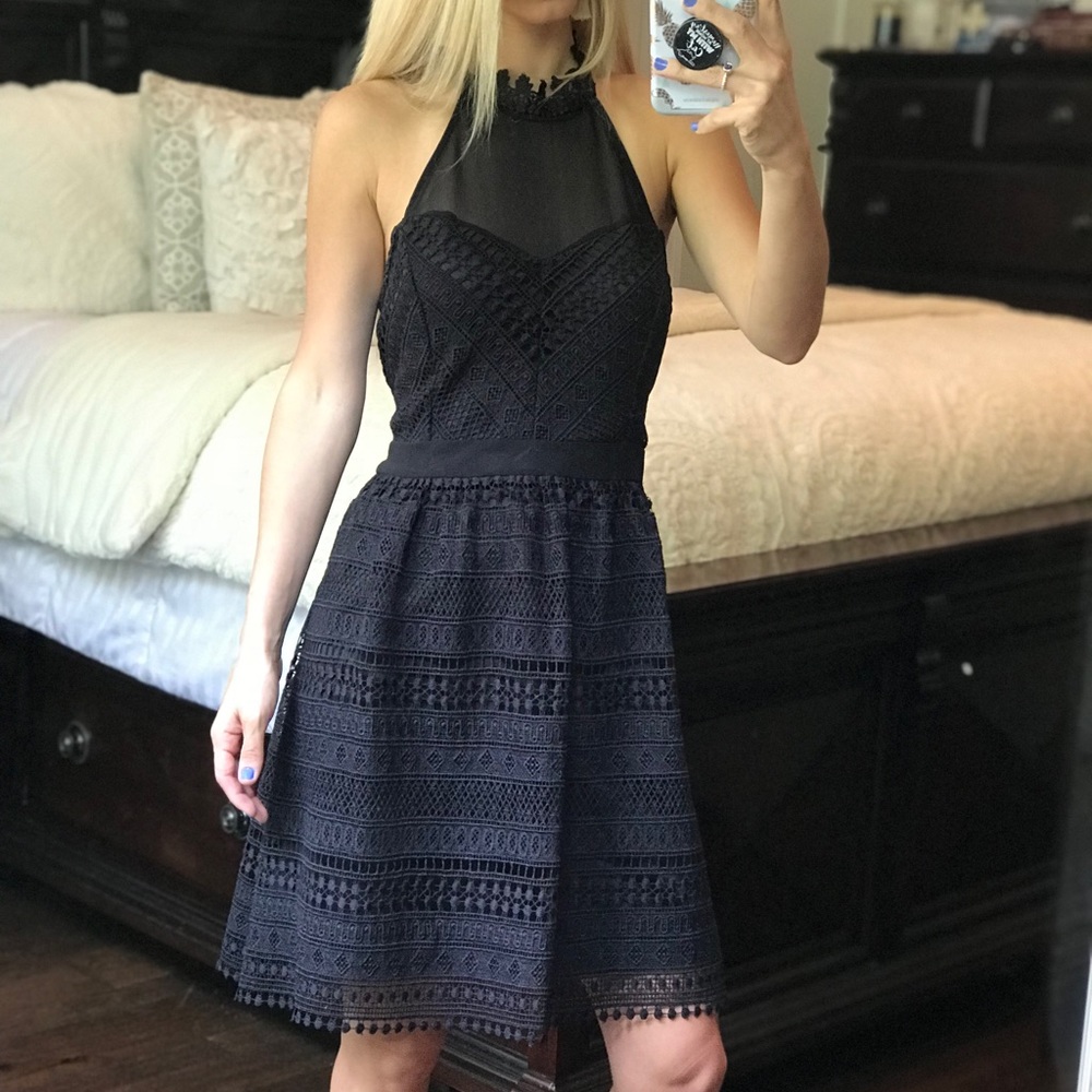 Francesca’s Black Lace Dress